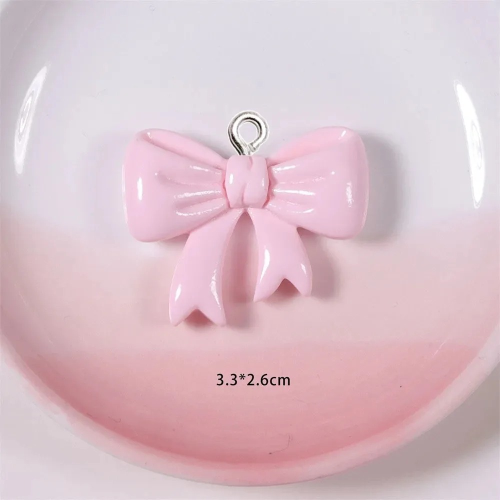 Resin Craft Ideas - 10 Stück bonbonfarbene Schleifen-Anhänger aus Kunstharz,