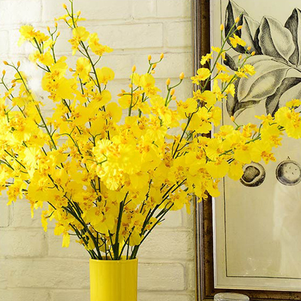 Dried Flower Bulk - Gelbe Simulation Blume tanzen Orchidee Dekoration