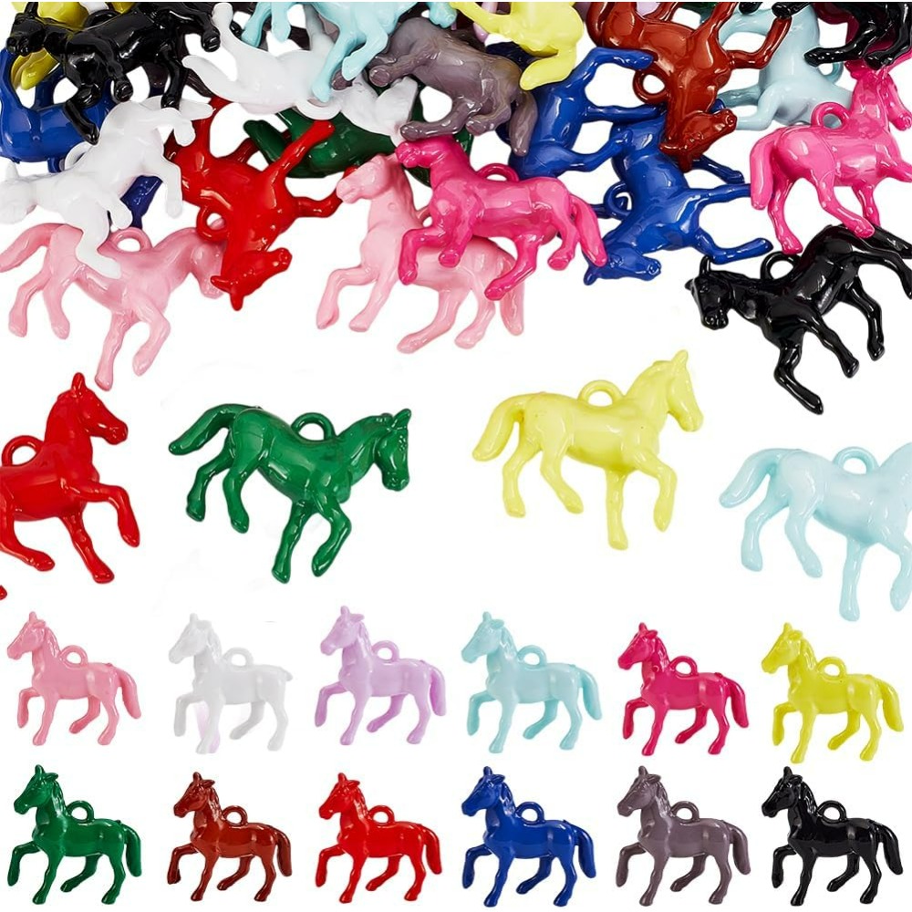 Crafting Resin - 48 Stück undurchsichtige Acryl-Anhänger, 12 Farben,