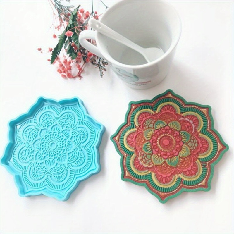Resin Craft Ideas - Mandala Untersetzer Silikonform Runde Tablett Tasse